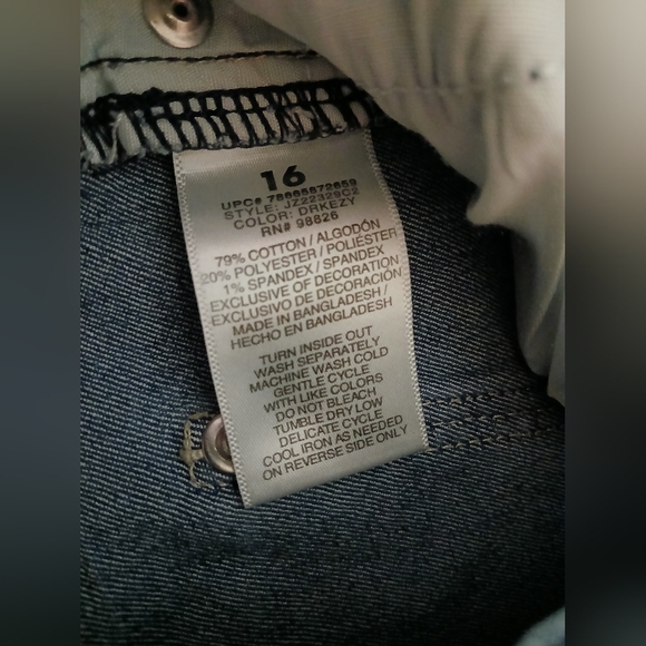 Jordache Blue Denim Kids Shorts with Star Sequined Patch Size 16 - Picture 8 of 8